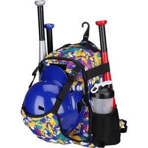 Baseball Bat Bag Backpack, T-Ball & Softball Equipment & Gear with Fence Hook